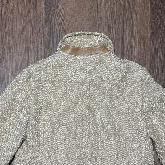Akris Wool Bouclé Jacket with Lambskin Leather Trim – Size 10 - Picture 9 of 15